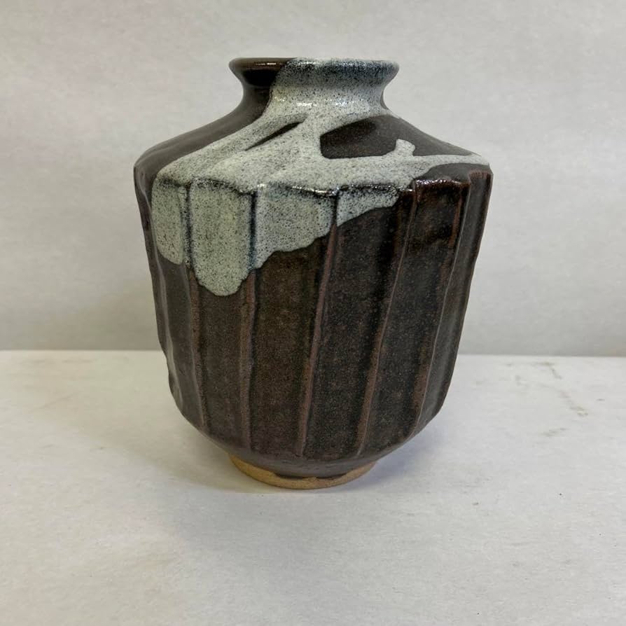 Amazon.co.jp: 益子焼 佐藤学 益子焼 壺 花瓶 陶器 花入 茶道